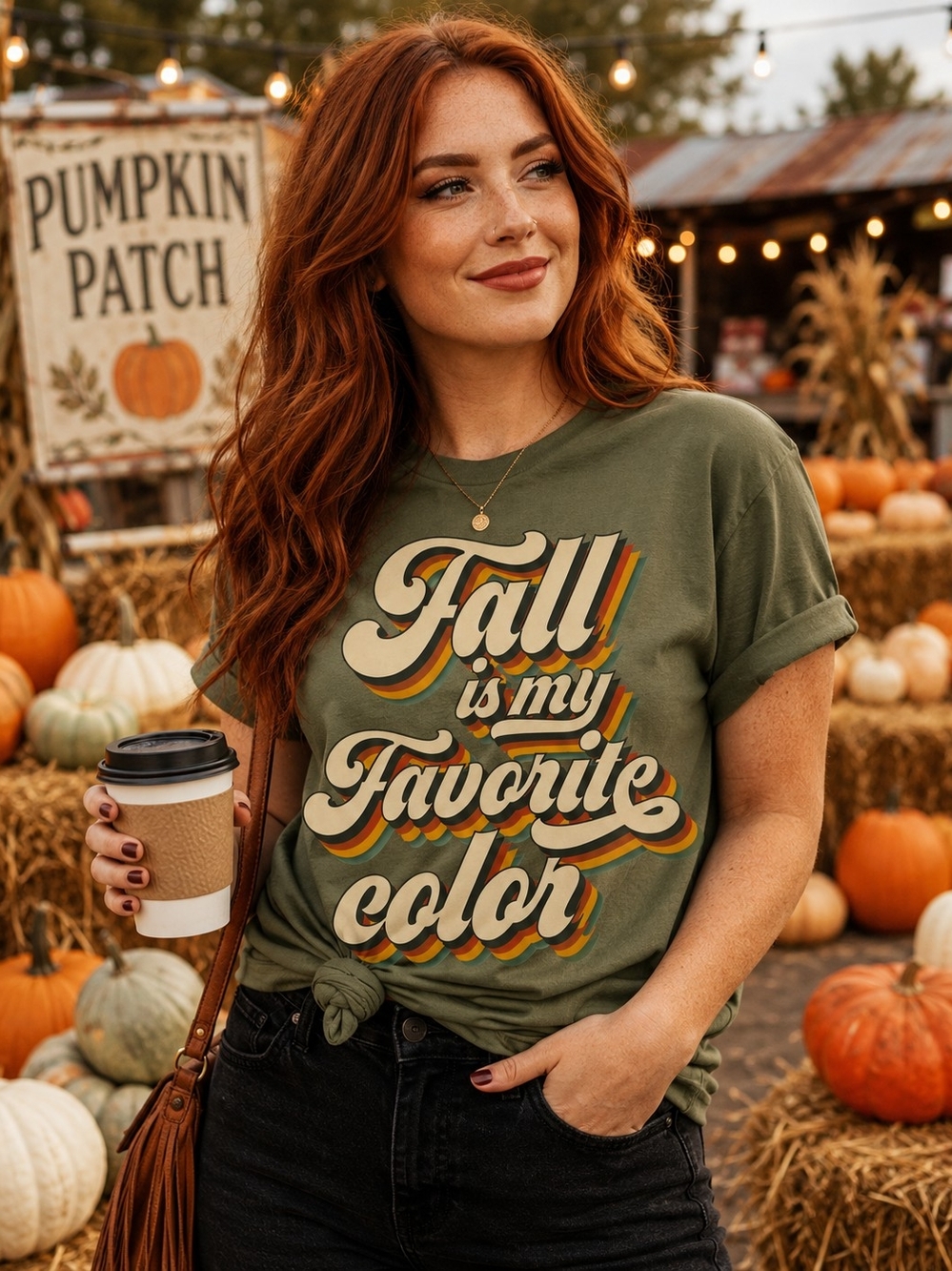 Olive 'Fall Is My Favorite Color' Graphic Tee - Women